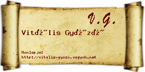 Vitális Győző névjegykártya